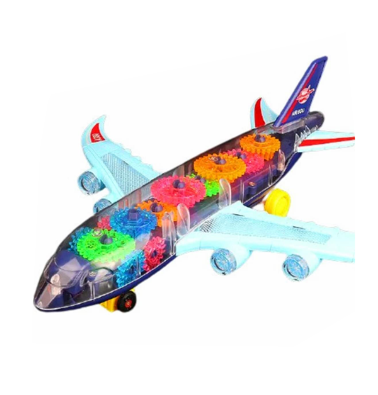 Avion transparent muzical lumini si sunet 3D