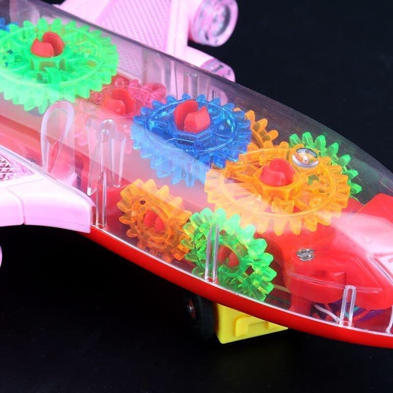 Avion transparent muzical lumini si sunet 3D
