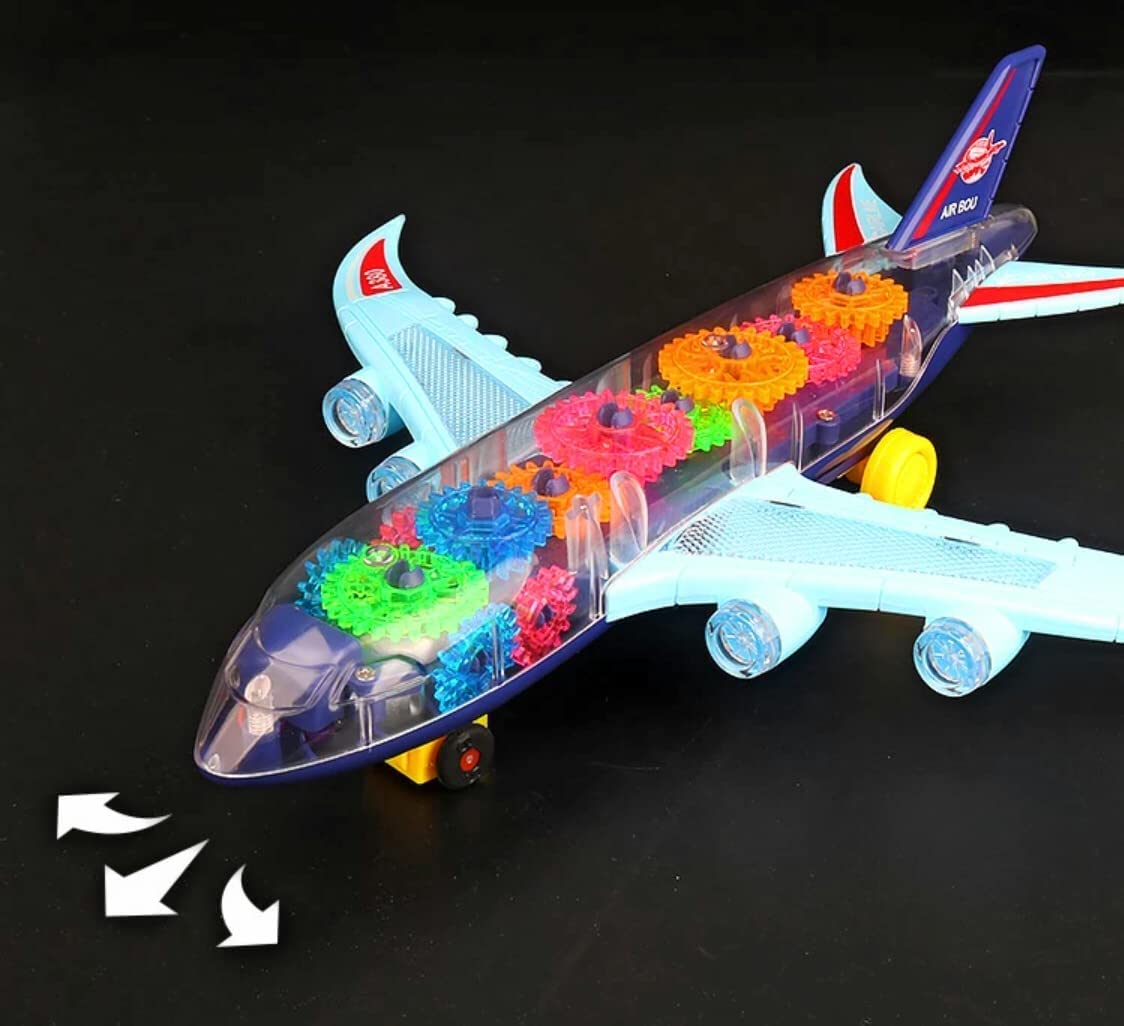 Avion transparent muzical lumini si sunet 3D