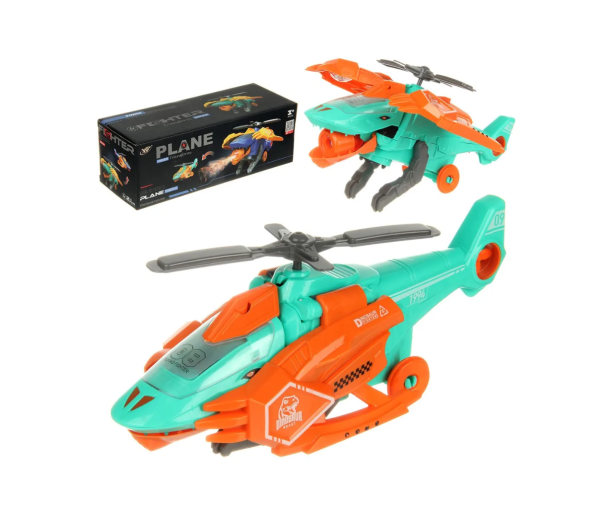 Elicopter care se transforma in dinozaur, scoate sunete, lumini