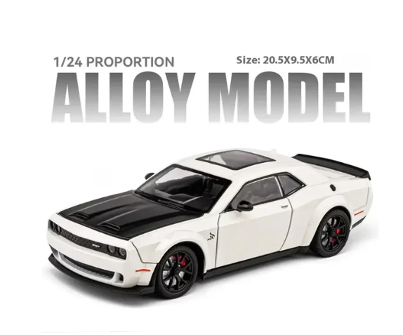 Maina Metalica Dodge Challenger 1:24 SRT Hellcat Redeye cu Efecte de fum Muzicala si lumini 1:24