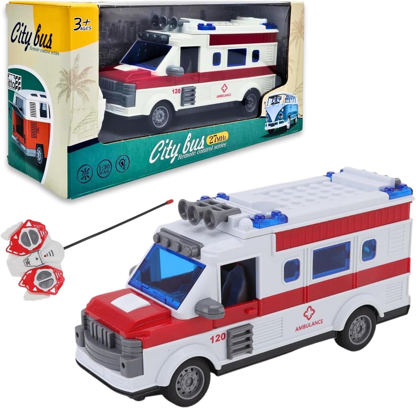 Masina ambulanta cu telecomanda Rescue, cu sunete si lumini