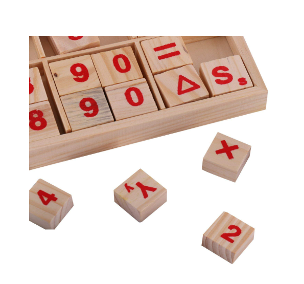 Numaratoare cu 30 piese aritmetice din lemn ecologic, Jucarie abacus pentru copii prescolari