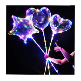 Set 50 Baloane Party LED multicolor, forma Inima