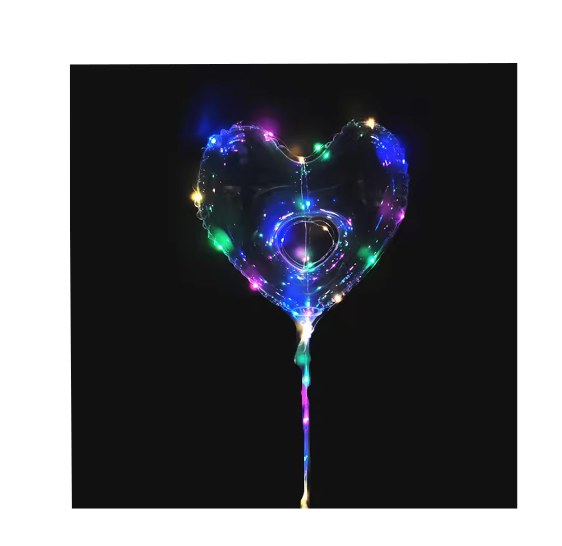Set 50 Baloane Party LED multicolor, forma Inima