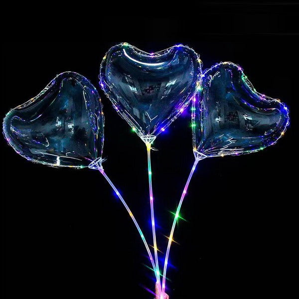 Set 50 Baloane Party LED multicolor, forma Inima