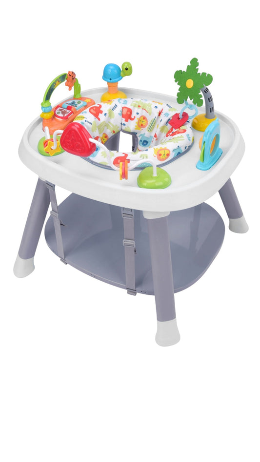 Centru de activitati pentru copii 6 luni +, 3 in 1, scaun rotativ cu jucarii si masa cu blat, JollyKids