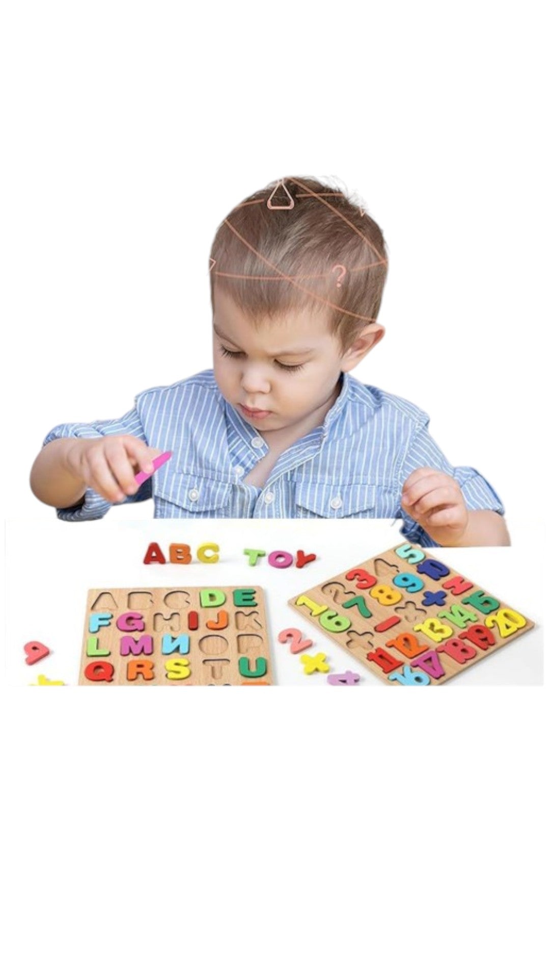 Puzzle incastru 3D cifre si semne matematice, din lemn, 20x20 cm