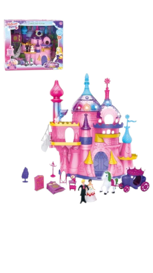 Set Castelul viselor cu Papusi si accesorii lumini si muzica 41 cm