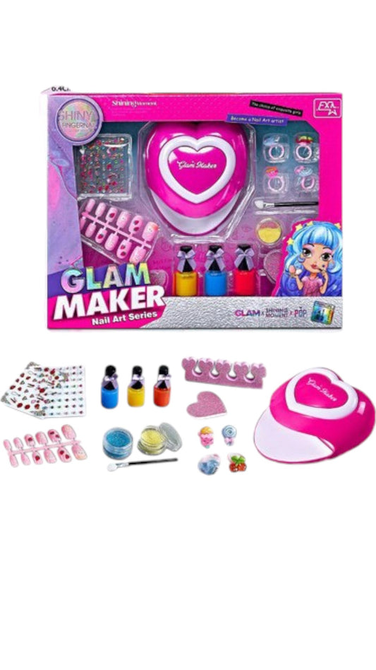 Set complet ingrijire unghii cu lampa Glam Maker, Include accesorii