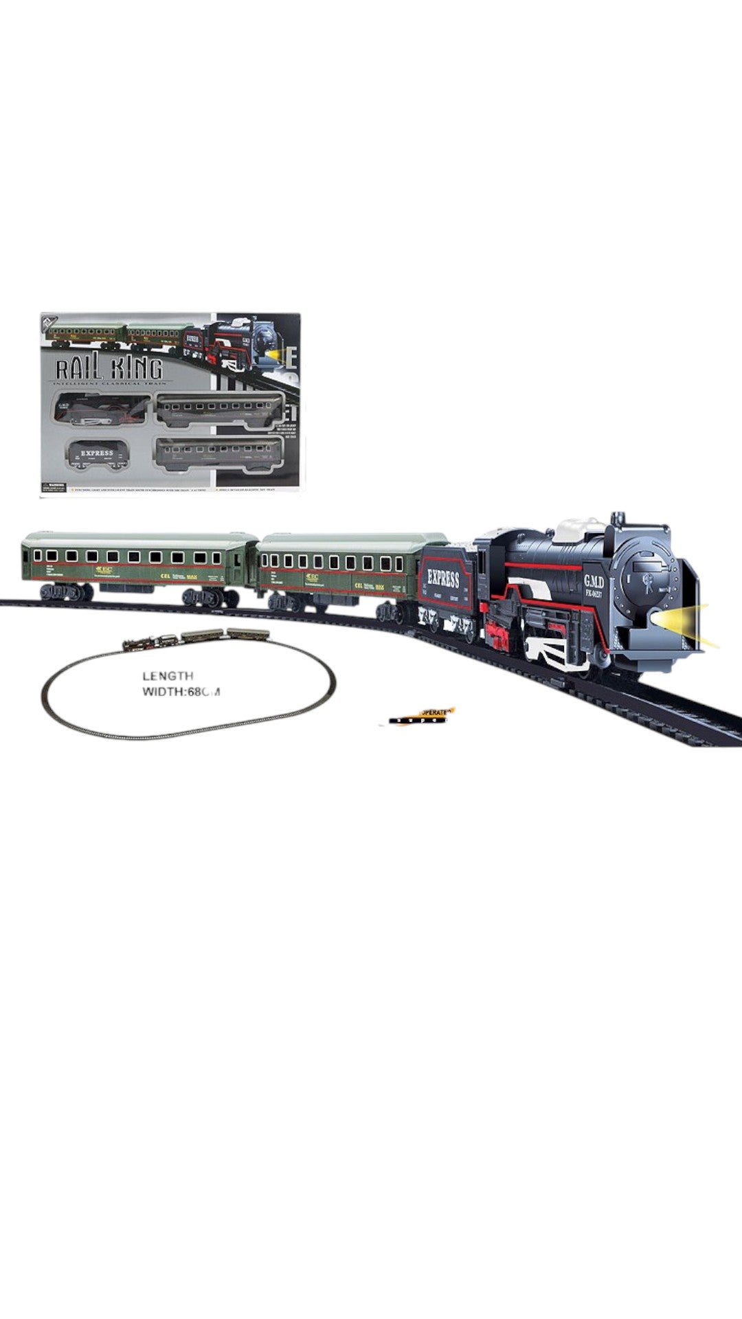 Set trenulet electric Rail King, sunete si lumini