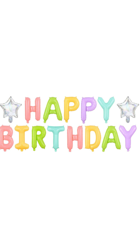 Balon 395x35cm din folie forma Happy Birthday
