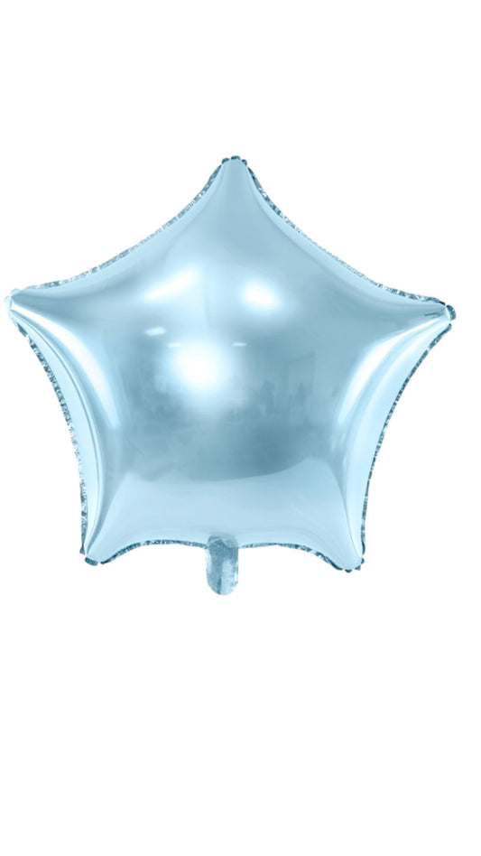 Balon din folie metalica foma Steaua albastru, 45cm