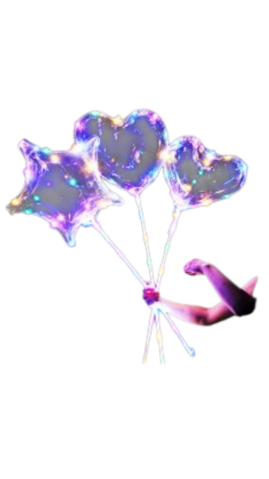 Set 50 Baloane Party LED multicolor, forma Inima