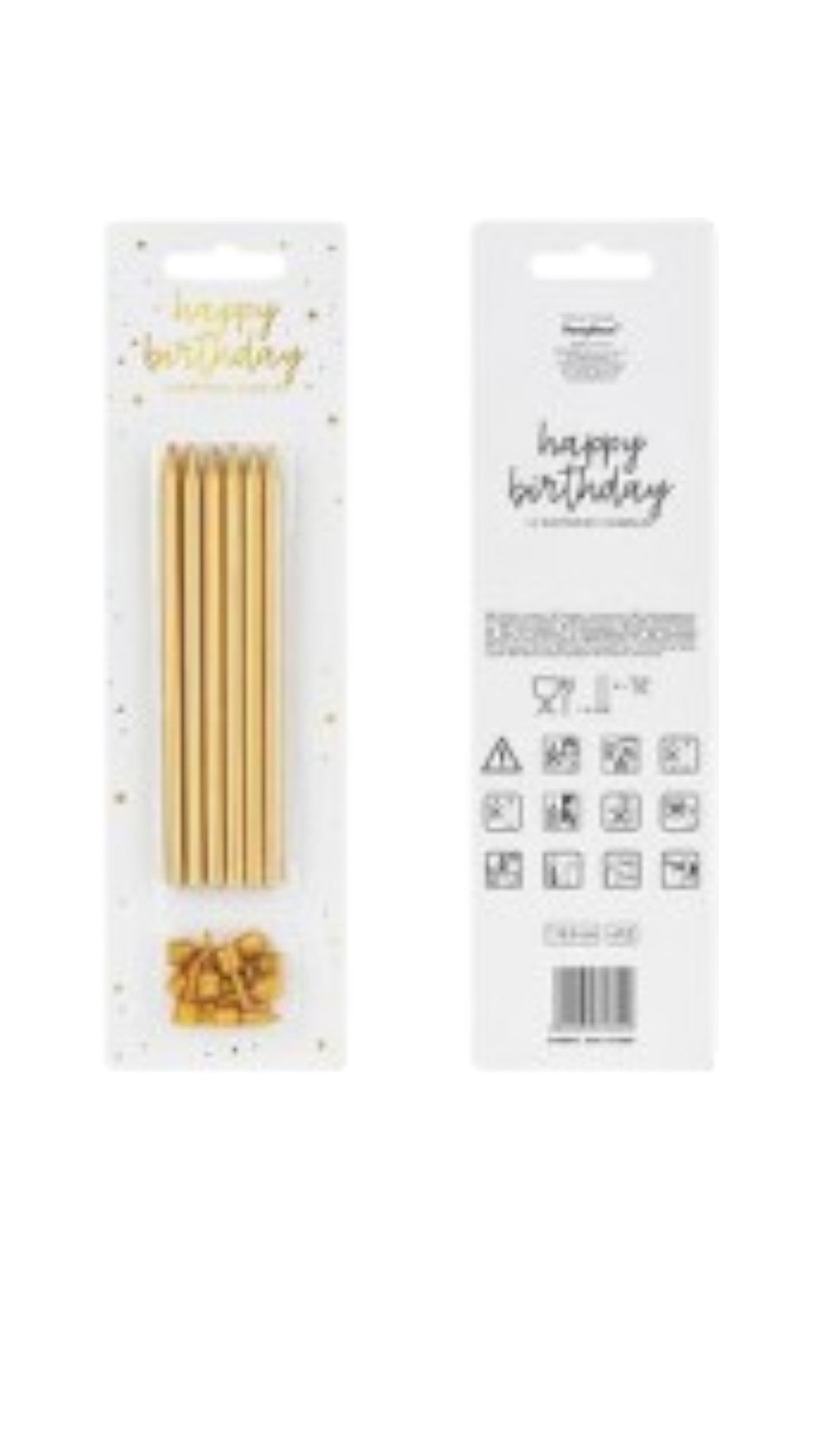 Lumanari set 12 cu suport - HAPPY BIRTHDAY