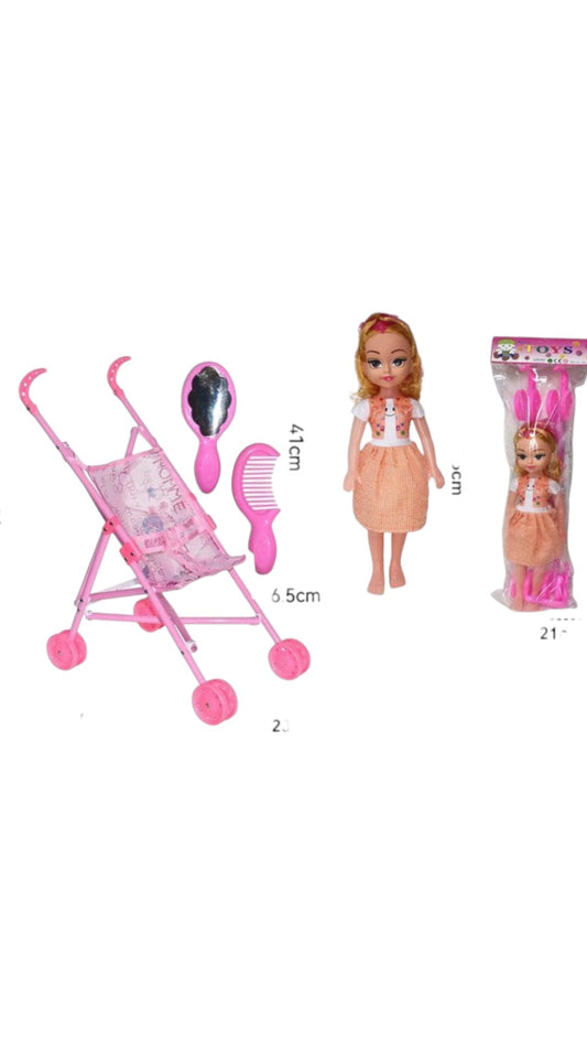 Carut plastic cu papusa