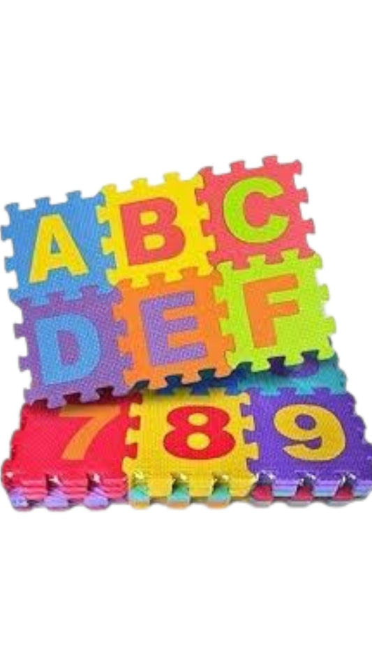 Covor din spuma pentru copii, tip puzzle cifre si litere