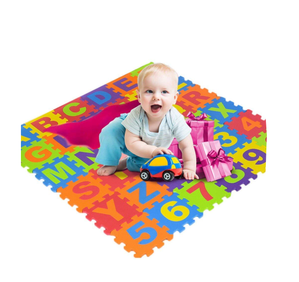 Covor din spuma pentru copii, tip puzzle cifre si litere