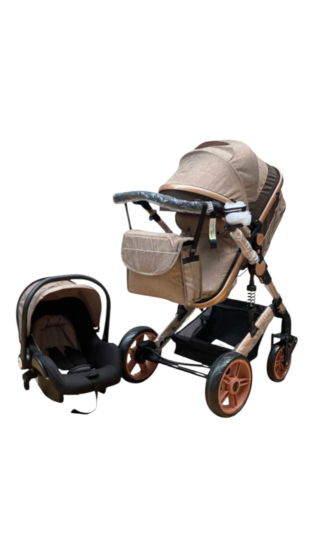 Carucior copii Bubu-Still, 3 in 1, ultrapliabil si cu landou reversibil, sustinere dubla, maner reglabil