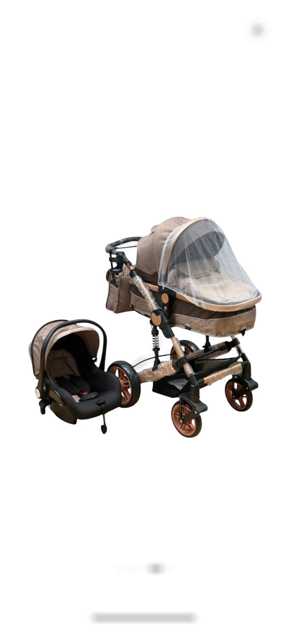 Carucior copii Bubu-Still, 3 in 1, ultrapliabil si cu landou reversibil, sustinere dubla, maner reglabil