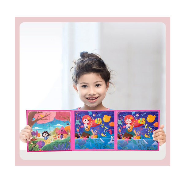 Puzzle magnetic tip carte,pentru fete si baieti Mix model