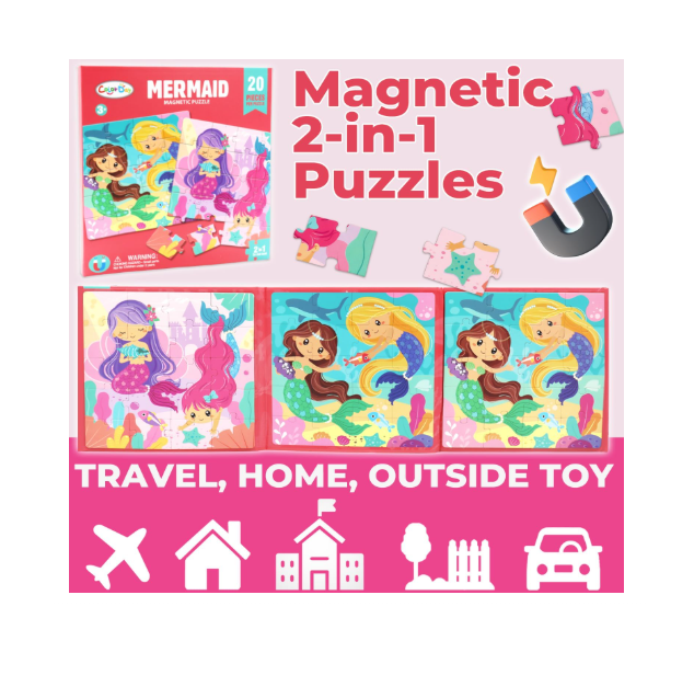 Puzzle magnetic tip carte,pentru fete si baieti Mix model