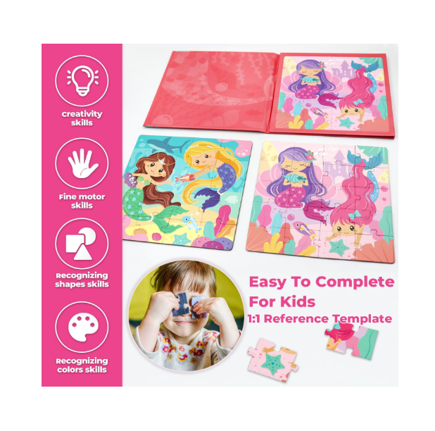 Puzzle magnetic tip carte,pentru fete si baieti Mix model
