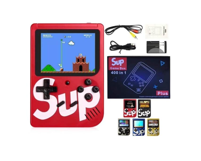 Consola SUP Game Box, 400 jocuri, Rotita volum, Ecran LCD de 3.0 ", Cablu AV, Micro-USB, Multiplayer, Portabil