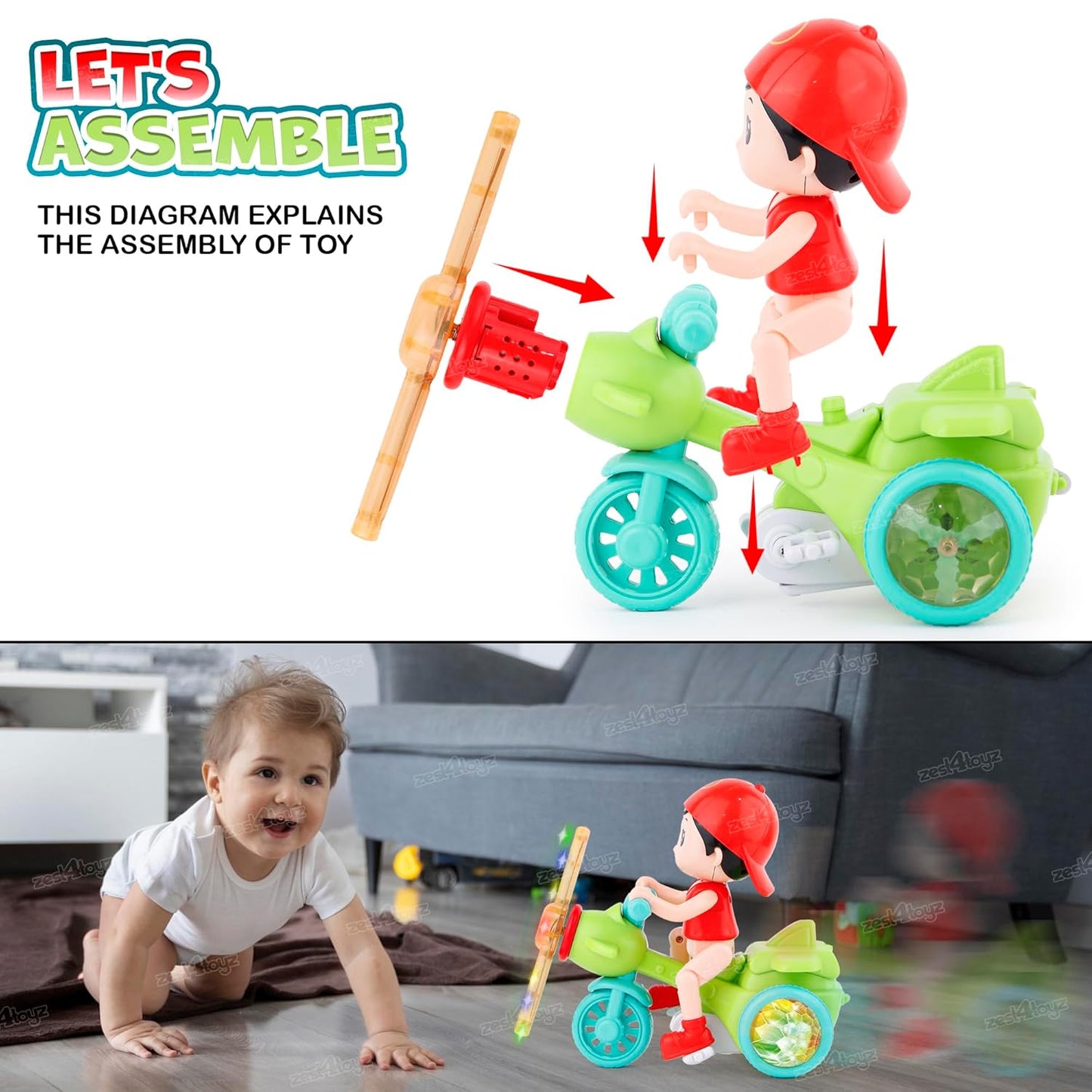 Bebe Copilul cu Bicicleta Lumini si Muzica