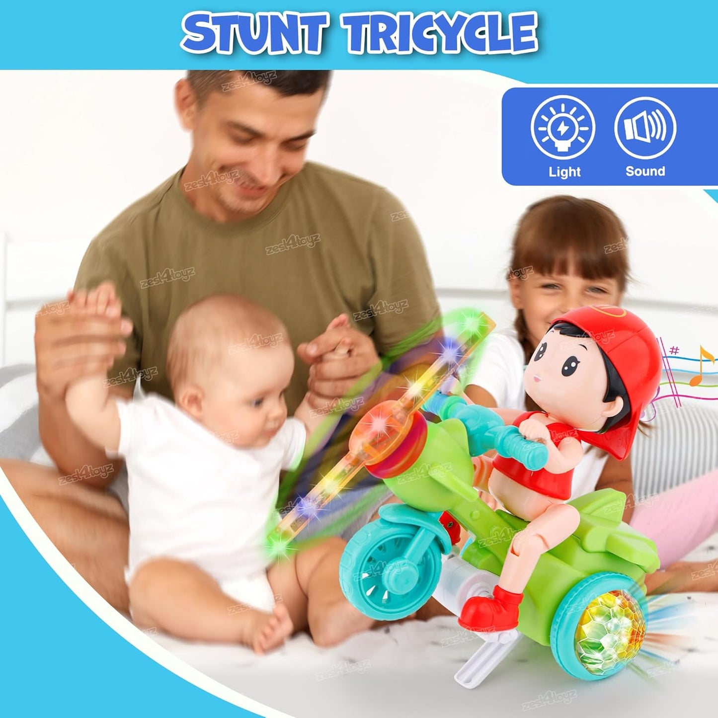 Bebe Copilul cu Bicicleta Lumini si Muzica
