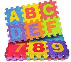 Covor din spuma pentru copii, tip puzzle cifre si litere
